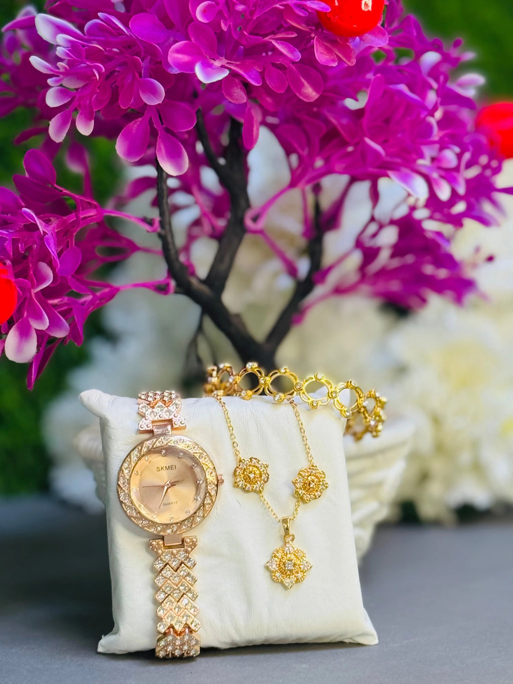 Pack Of 4 Deal Watch Ring Bracelet Neckless