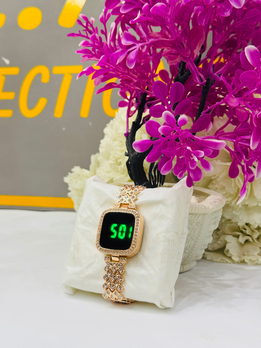 Stone Digital Wrist Watch For women