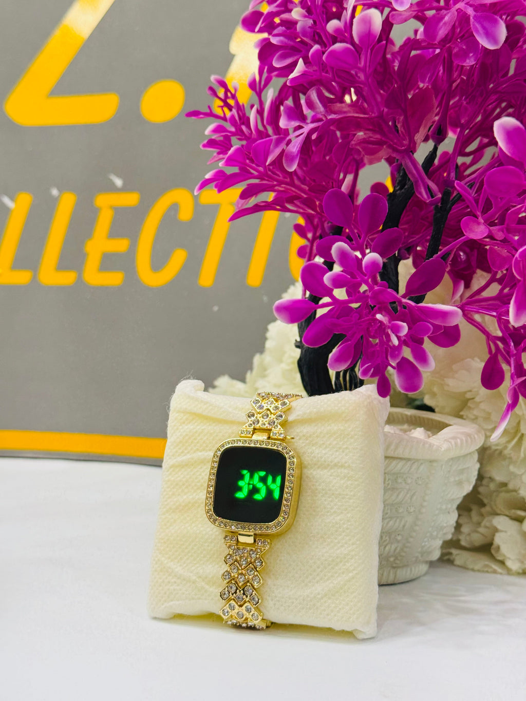 Stone Digital Wrist Watch For women