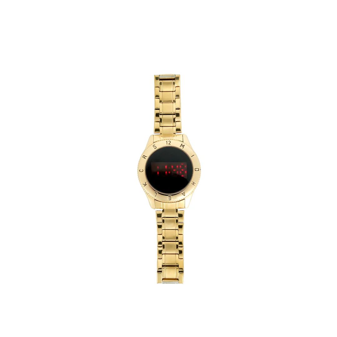 Digital Watch With Gold Chain